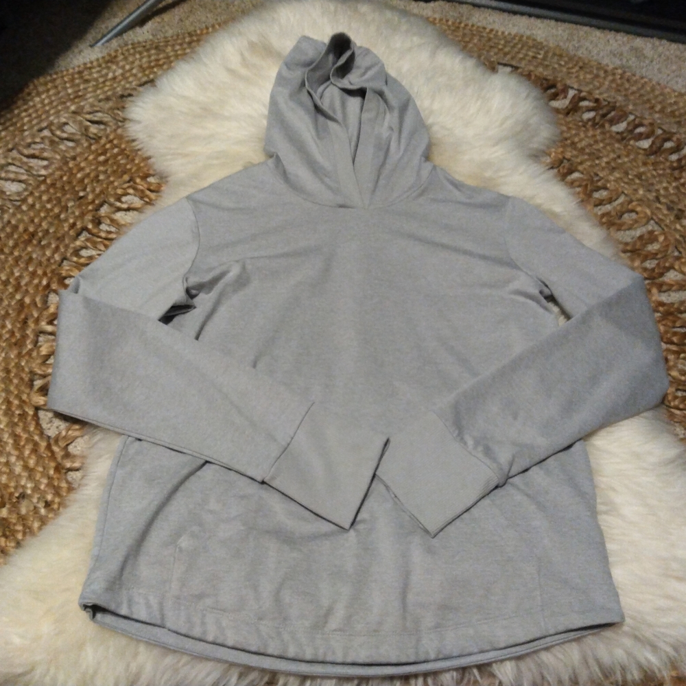 Athleta Girls Gray Hoodie With Thumb Holes Size 12